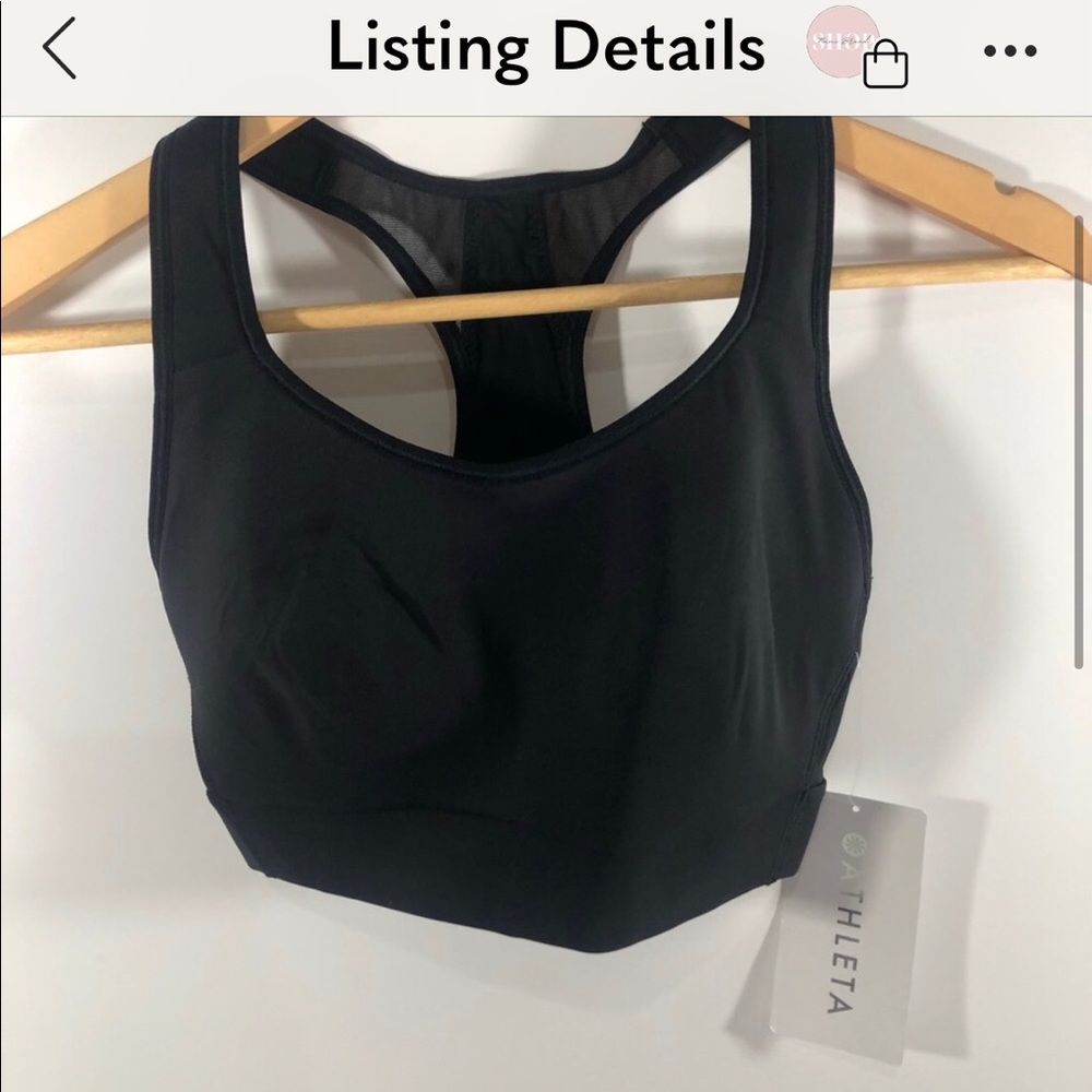 Athleta Hustle Bra Supersonic Black Athletic Sports Bra